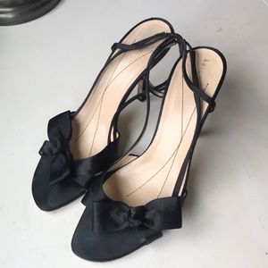 Kate Spade Lover Black Satin Slingback